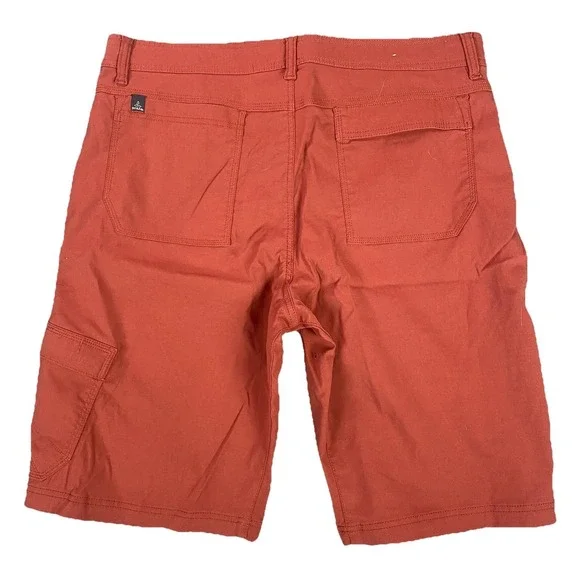 Prana Mens Zion Cargo Shorts 36 11" Inseam Orange Belted Hiking Outdoor $80 new - Picture 11 of 13